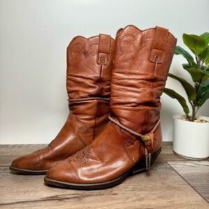 Vintage Women’s Zodiac Z LINE Tatum Cowboy Boots with Bolo Tie Size 6